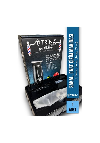 Tıraş Makinası, Sakal, Ense Çizim. Vücut + 3 Adet Tarak. Trina 0044