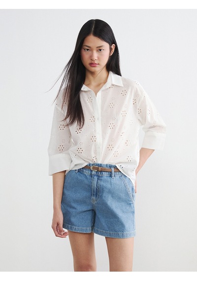 Lcw Vision Beyaz Oversize Kadın Gömlek