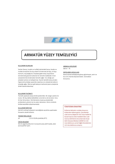 Eca Armatür Yüzey Temizleyici Emrayt500