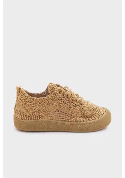 Derinet Örgü Kadın Sneaker Taba Taba