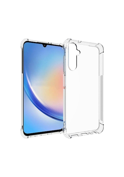 Fibaks Galaxy A05s Uyumlu Kılıf Airbag Crystal Sert Pc Antishock Darbe Emici Kenar Şeffaf Silikon Kapak