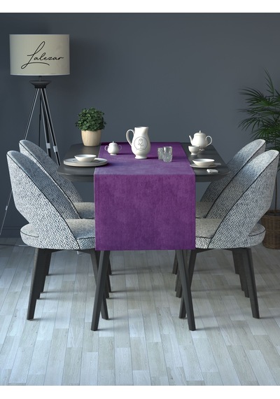 Kadife Efektli Tatlı Mor Rengi Aura Serisi Runner 40 X 140 Tatlı Mor
