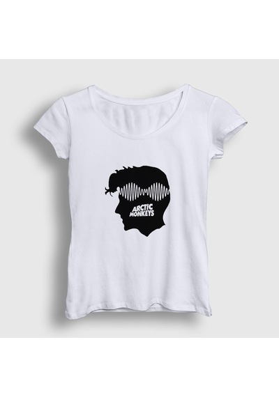 Presmono Kadın Head Arctic Monkeys T-shirt Beyaz