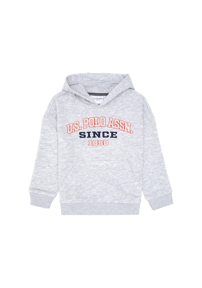 U.S. Polo Assn. Erkek Çocuk Açık Gri Melanj Kapüşonlu Sweatshirt 50313842-VR091
