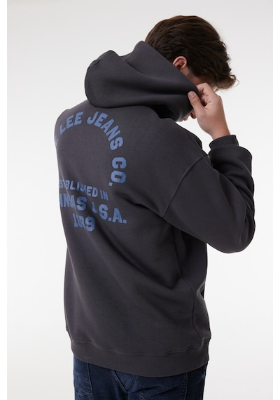 Lee Relaxed Fit Geniş Kesim Kapüşonlu Içi Polarlı Sırt Baskılı Antrasit Sweatshirt LM05RHON Siyah Lee Relaxed Fit Geniş Kesim Kapüşonlu Içi Polarlı Sırt Baskılı Antrasit Sweatshirt LM05RHON Siyah