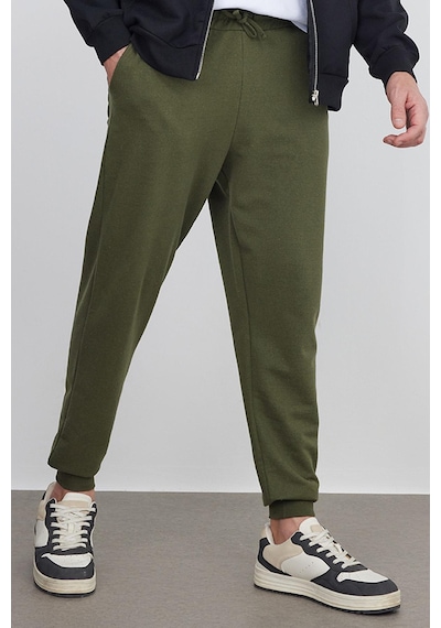 Tudors Erkek Regular Fit Klasik Kesim Beli Bağcıklı Jogger Cepli Lastikli Paça Haki Eşofman Altı-40066 Haki