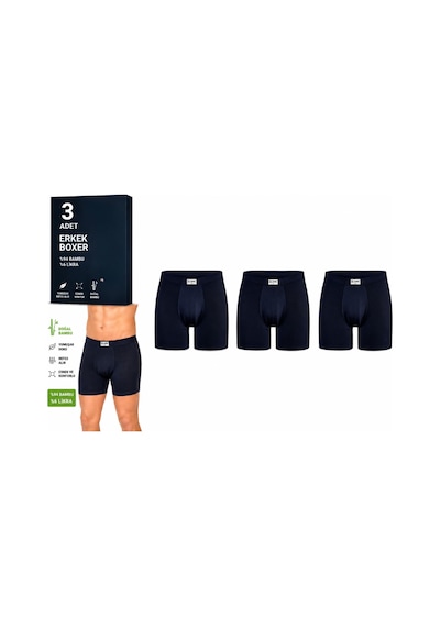 Yıldız Çamaşır Erkek Bambu Likralı Boxer 320-324 - 3 Adet Lacivert