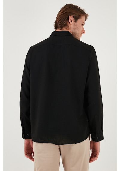 Buratti Regular Fit Uzun Kollu Düğmeli Yaka Erkek Gömlek Cf25S116777 Siyah