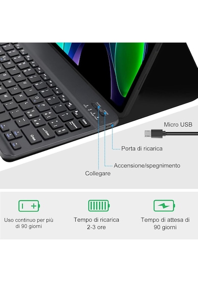 Xiaomi Pad 6 / Pad 6 Pro 11 Uyumlu Bluetooth Özellikli Standlı Kalem Bölmeli Klavyeli Kılıf