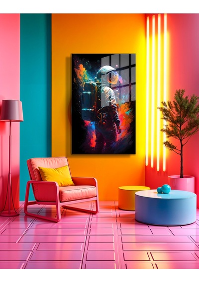 Space/uzay Yapay Zeka Özel Tasarım Cam Tablo Ofis, Mutfak Çocuk Odası, Salon 106