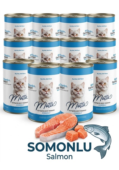 Somonlu Yetişkin Kedi Konserve Mama 400 Gr. X 12 Adet