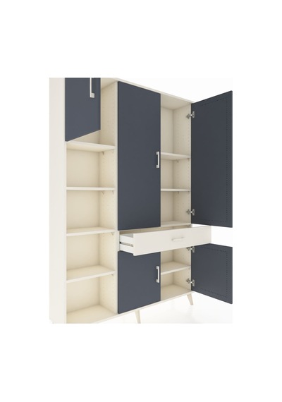 Arges Dolap 8 Raflı Tek Çekmeceli 5 Kapaklı 132x30x195 Aytaşı-antrasit/aytaşı Antrasıt/aytası Arges Dolap 8 Raflı Tek Çekmeceli 5 Kapaklı 132x30x195 Aytaşı-antrasit/aytaşı Antrasıt/aytası