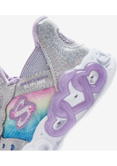 Skechers İnfinite Heart Lights Küçük Kız Çocuk Gri Işıklı Spor Ayakkabı 303755n Smlt Gri