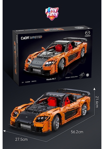 Cada Uzaktan Kumandalı Mazda Rx-7 3305 Parça Premium Yarış Aracı Yapım Seti -ffc61502w-3305