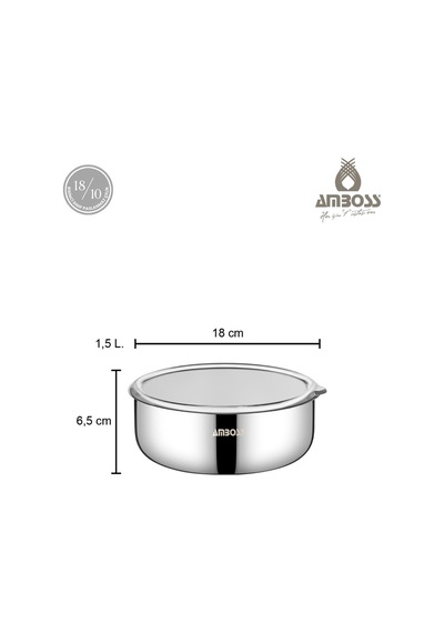Amboss Madrid 5 Parça Paslanmaz Çelik Pişir & Sakla Set Gri