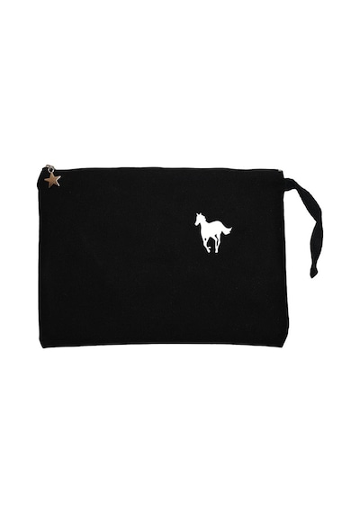 Deftones White Pony Logo Siyah Clutch Astarlı Cüzdan / El Çantası Siyah
