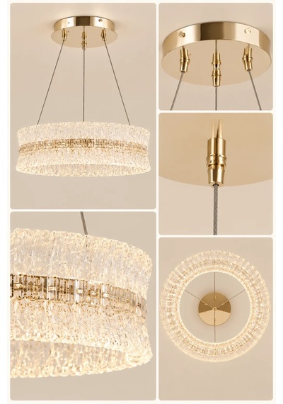 Modern Premıum Sarkıt Avize Gold Kasa Üç Renk Led Lüx Avize 88w Beyaz