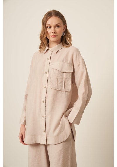 Ftz Women Kadın Modal Cepli Takım Beige 30717 Beige