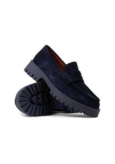 Deery Kadın Hakiki Süet Lacivert Loafer Ayakkabı - 02034zlcvc01 Lacivert
