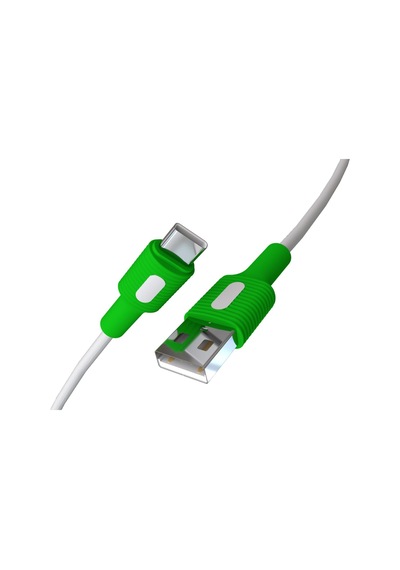 Usb A-c Hızlı Şarj Kablosu Beyaz + Beyaz/yeşil Uç 150 Cm