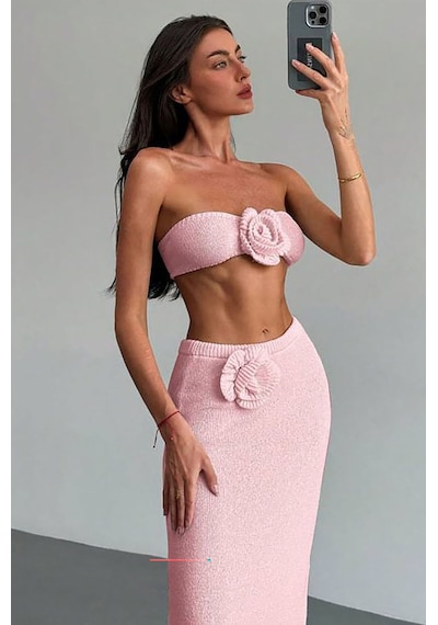 Emmy İkli Örme Elbise - Pembe