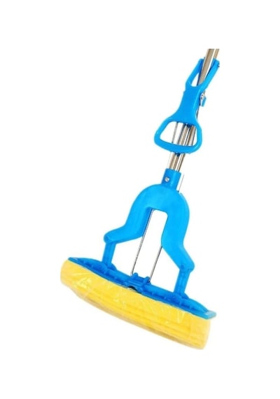 Royaleks Kendinden Sıkmalı Mikrofiber Mop Kovasız Sıkma Aparatlı Sünger Paspas Kelebek Yer Silme Aparatı