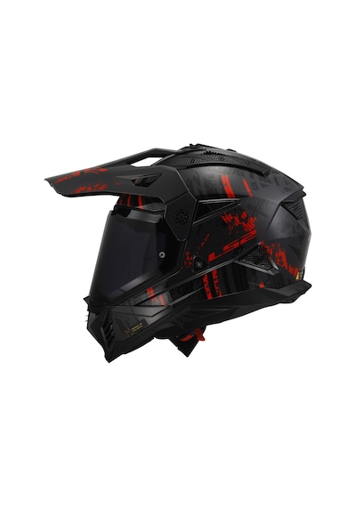 Ls2 Pioner 2 Crazy Kask Mat Siyah - Gri - Kırmızı
