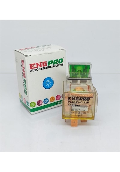 Eng 12V Röle 5 Uçlu 60 A/80 A Çift Platin 87A Şeffaf Sigor N11.2209