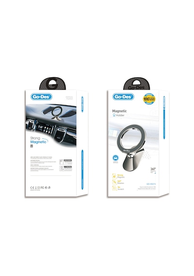 Araç İçi Telefon Tutucu Go Des Gd-hd215 Magnetik Magsafe 360 Derece Dönebilen Oynar Başlıklı Gri