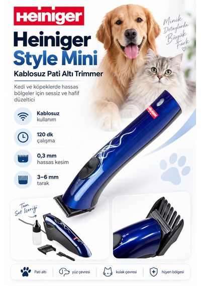 Heiniger Style Mini Kablosuz Kedi/köpek Pati Altı Trimmer Düzeltici