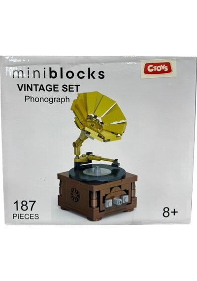 Miniblocks Vintage Gramofon Yapım Seti 187 Parça