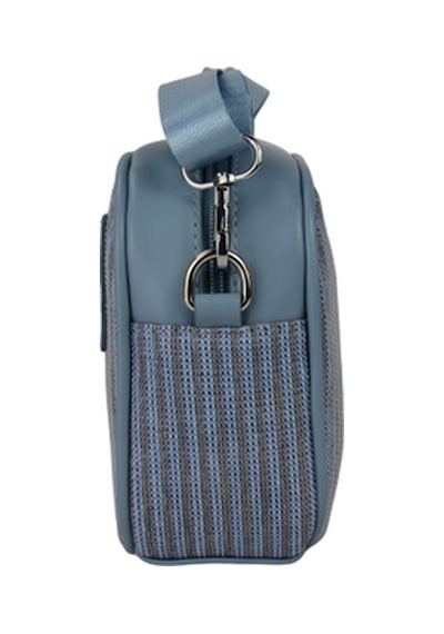 Dukidaso Duki Daso Mavi Beyaz Çizgili Kadın Çapraz Omuz Çantası Summer Mt1644 Mavi Fermuar Gözlü