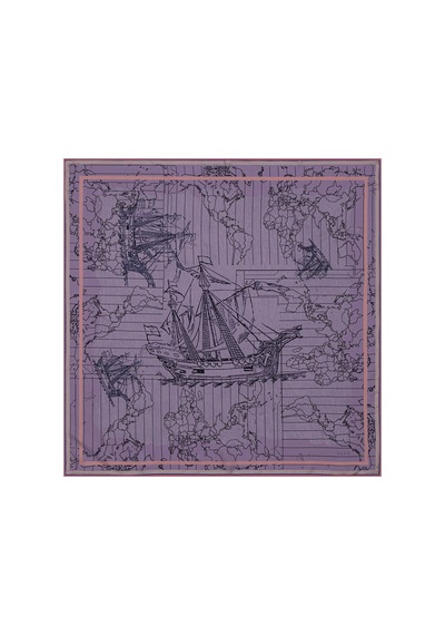 Aker Bosphorus Çift Taraflı İpek Twill Eşarp 8812712 Pembe/lila 991 Pembe/lila 991