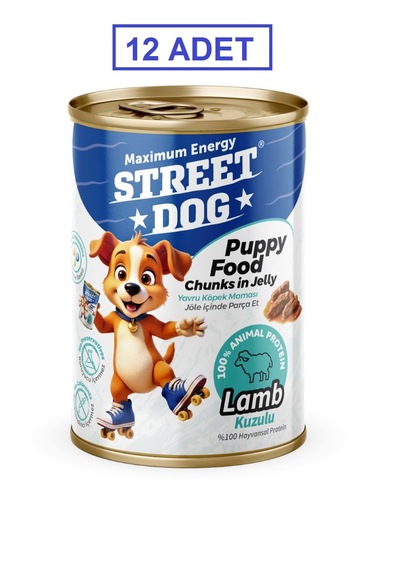 Street Dog Chunks İn Jelly Kuzu Etli Puppy Köpek Konserve 400gr 12li