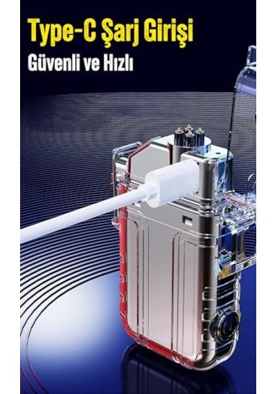 Ark Alevli 800 Lümen Güçlü Çakmaklı Kamp Işığı Anahtarlık Taşınabilir Type-c 6888 Genel