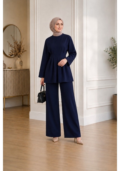 Unika Boutique Kadın Tesettür Takım Alt-üst İkili Takım Lacivert