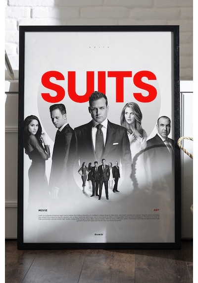 Suits Siyah Ahşap Çerçeveli Poster, Dizi Duvar Tablosu