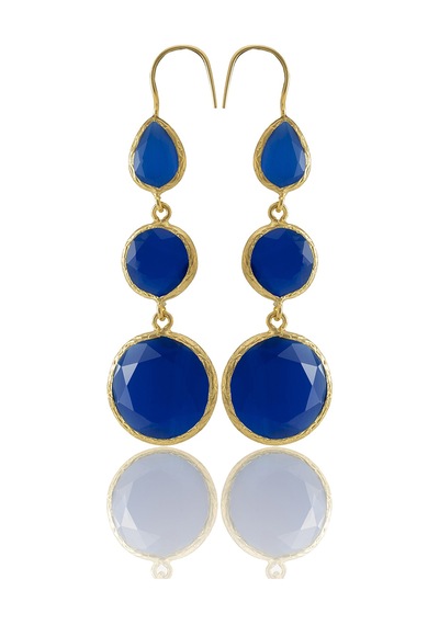 Kadir Jewellery 22 Ayar Altın Kaplama Kadın Sallantılı Küpe -el İşçiliği Ve Hipoalerjenik Küpe Parlement Mavisi 15554982
