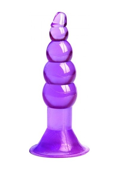 Backpart Boğumlu Vantuzlu 11.5cm Anal Tıkaç - Mor