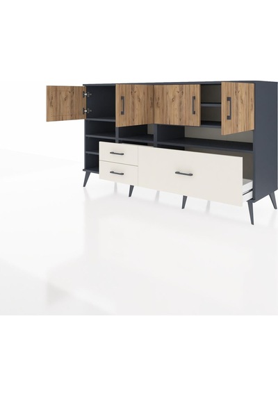 Hyperion Konsol 8 Raflı 3 Çekmeceli 4 Kapaklı 176x44x99 Antrasit- Antrasit-çam/aytaşı Hyperion Konsol 8 Raflı 3 Çekmeceli 4 Kapaklı 176x44x99 Antrasit- Antrasit-çam/aytaşı