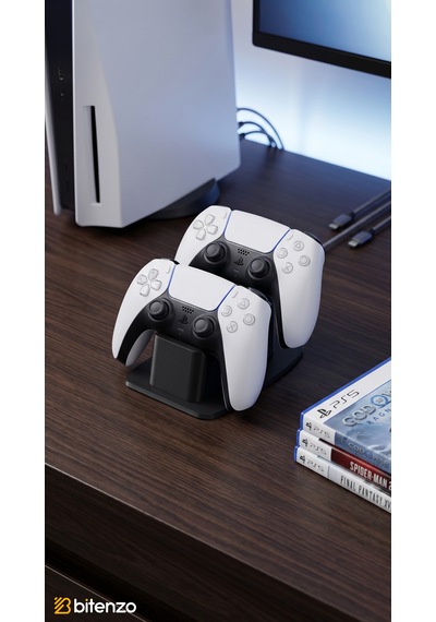 Duo-sync Çiftli Gamepad Standı - 2'li Oyun Konsolu Kol Tutucu Ve Masaüstü Düzenleyici - Siyah