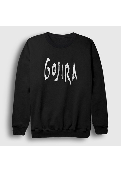Presmono Unisex Logo Gojira Sweatshirt Siyah