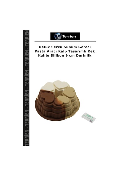 Delux Serisi Sunum Gereci Pasta Aracı Kalp Tasarımlı Kek Kalıbı Silikon 9 Cm Derinlik Çok Renkli