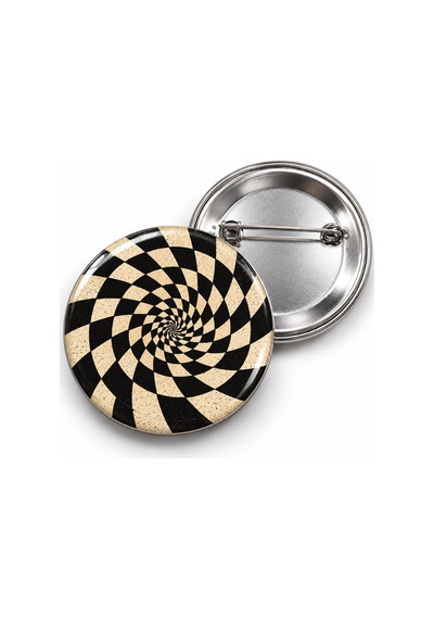 Vintage Spiral - Krem Dama Tüneli - 58mm Rozet Çok Renkli