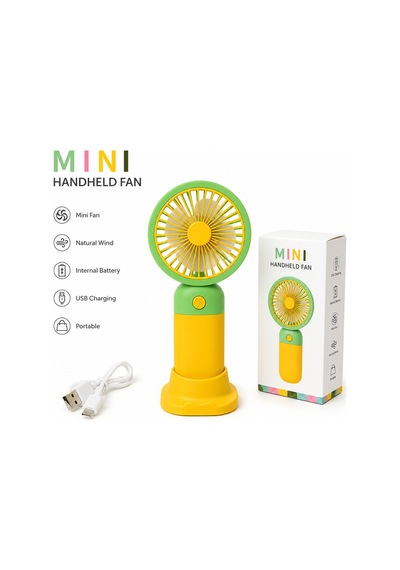 Usb Şarjlı Mini El Fanı Çiçek Tasarımlı 3 Kademeli Masaüstü Ve Taşınabilir Kullanım