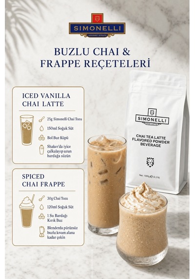 Simonelli Chai Tea Latte Baharatlı Çay Toz Karışımı 1 KG