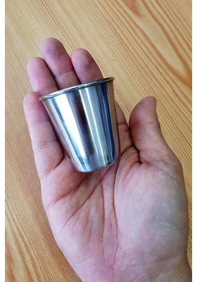 4 Adet 70 Ml. Çelik Shot Kahve Kamp Bardağı Df37x Beyaz - Çok Renkli