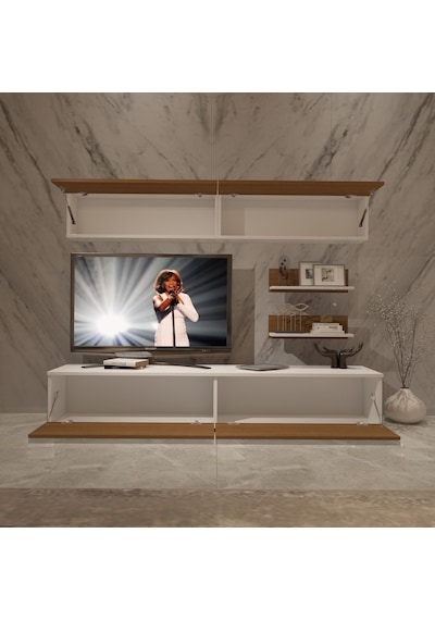 Decoraktiv Eko 5 Mdf Std Tv Ünitesi Tv Sehpası Beyaz - Ceviz
