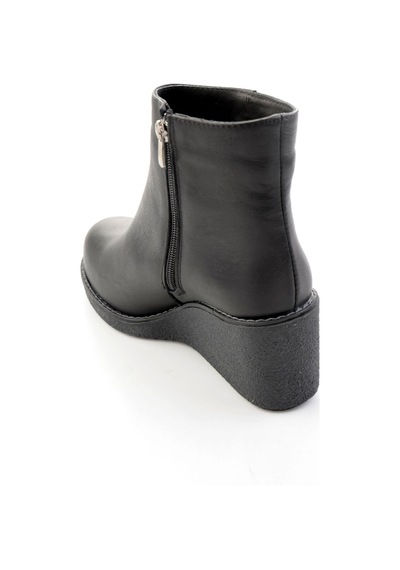 Siyah Hakiki Deri Kadın Bot & Bootie K02586666603