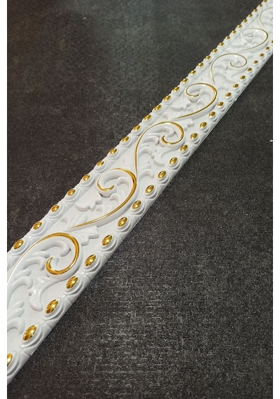 Docogold Saray Tavan Çıta Bordür Beyaz Altın 10 Cm X 100cm